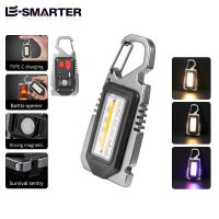 ▪ Multifunction Mini LED Flashlight Work Light Portable Pocket Keychain USB Rechargeable for Outdoor Camping Small Light Corkscrew