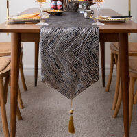 table runner tablecloth ลายลาวาเรียบง่ายสีดำเข้มใหม่ธงโต๊ะจีนโต๊ะน้ำชาแบบเซนโต๊ะน้ำชาผ้าปูโต๊ะน้ำชาผ้าผ้าขนหนูผ้าแถบยาว