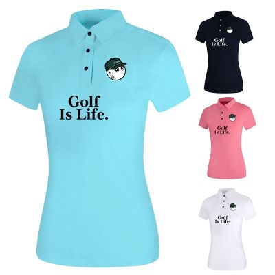 GOLF Women Short-Sleeved T-Shirt Summer Casual Sports Slim-Fit Slimmer Look Breathable Quick-Drying Fabric Top T2396gol