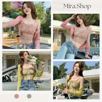 Mira_shop เสื้อสายเดี่ยว บราลูกไม้ 0001#