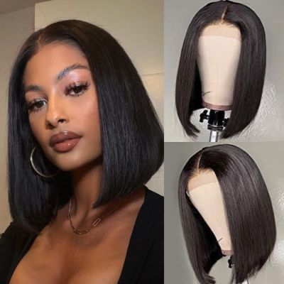 Short Bob Straight Wig Lace Hairline Wigs For Women Bob Wig Lace Wigs Natural Hairline Pre Plucked Lace Short Bob Wig Cosplay