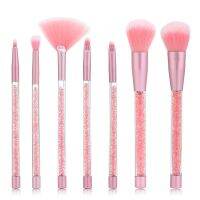 7 Pcs Glitter Shining Makeup Brushes Set Crystal Handle Powder Brush Foundation Eyebrow Face Mascara Blush Eyeliner Tools Kits Makeup Brushes Sets