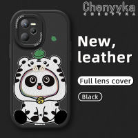 เคส Chenyyyka สำหรับ Realme C35 C31 Narzo 50A Prime เคสการ์ตูนดีไซน์ใหม่รูปแพนด้าน่ารักบางนุ่มหนังซิลิกาเคสโทรศัพท์เจลฝาปิดเลนส์เต็มรูปแบบกล้องกันกระแทกเคสกันกระแทก