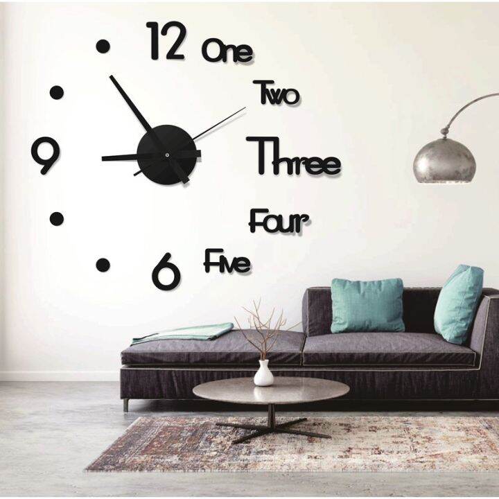 3D Surface Wall Frameless Mute Clock/Self-adhesive Numbers Clock Home ...