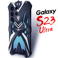 ฝาหลังเกราะโลหะอลูมิเนียมสุดหรูราคาไม่แพงสำหรับ Samsung Galaxy S23เคส Ultra 5G กันชนป้องกันเคสเคสโทรศัพท์กันกระแทก Fundas