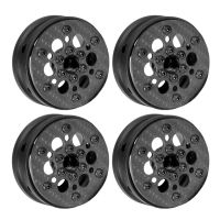 4Pcs Carbon Fiber 1.9inch Beadlock Wheel Rim Hub for 1/10 RC Crawler Car Axial SCX10 TRX4 D90 VS4-10