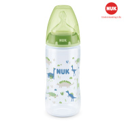 Bình sữa NUK cổ rộng nhựa PP 300ml núm - Ty Silicone 1M