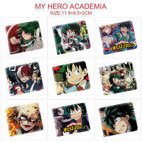 My Hero Academia ผู้ชายผู้หญิงกระเป๋าเงินลายการ์ตูนซิปสองทบสามเท่าคลิปเงินสั้นหนังคุณภาพดีเยี่ยมอะนิเมะ Dompet Koin สีเต็มรูปแบบ