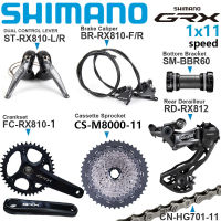 Shimano RX810กลุ่ม GRX 1X11ชุดโร้ดไบค์ดิสก์เบรคความเร็ว RX810 170มม. 172.5มม. 42ตัน Crankset เบรคคันโยกเปลี่ยนเกียร์ RX810คาลิปเปอร์เบรค RX812เดอร์ด้านหลัง M8000 11-42T โซ่ HG701พร้อมชุดตลับเทปด้านล่าง BBR60