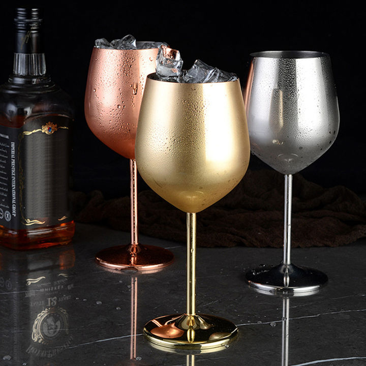 jiang-แก้วค็อกเทลชั้นเดียวเคลือบทองแดงสแตนเลส304ขนาด500มล-แก้วไวน์แชมเปญแก้วอุปกรณ์ปาร์ตี้ของบ้าน