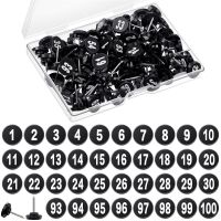 100pcs Thumbtack With Number Push Pins Thumb Tacks Board Pins Drawing Photo Wall Studs Office School Supplies For Home Office Clips Pins Tacks