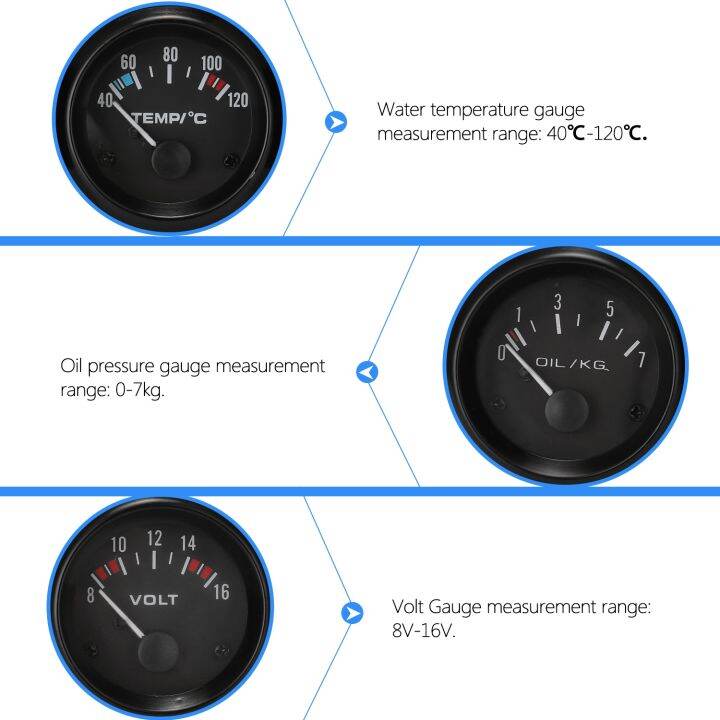 52mm-3-in-1-volt-meter-water-temp-gauge-oil-gauge-kit-volt-meter-or-oil-temperature-gauge-for-most-of-car-or-motors