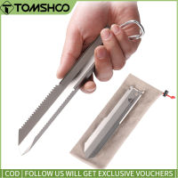 Titanium Garden Hand Serrated Shovel Outdoor แคมป์ปิ้งเดินป่า Backpacking Trowel With Clip