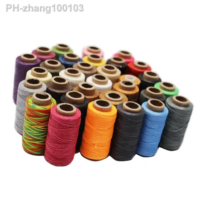 Waxed Braided Thread Cord Cordage Leather Work Flat 0.8mm 50m Multi Color Hand Sewing Stitching Craft Tool
