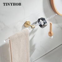 cm Acrylic + ss Towel Holder Towel Rack Bathroom Towel Hanger Wall-mounted Towel Bar Toliet Paper Box Accessories