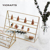 Yicraft สามชั้นกล่องเก็บเครื่องประดับแก้ว,ความจุสูงสไตล์นอร์ดิกการจัดเก็บแก้วเรขาคณิต,ที่ดีสำหรับของขวัญ