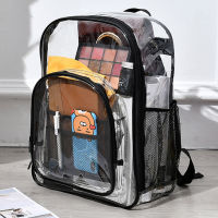 Hot Women S Backpack Transparent PVC Bag Clear Backpacks For Teenagers Students Men Transparent School Bag Backpack Stadium Approved.กระเป๋าเป้สะพายหลังของผู้หญิง