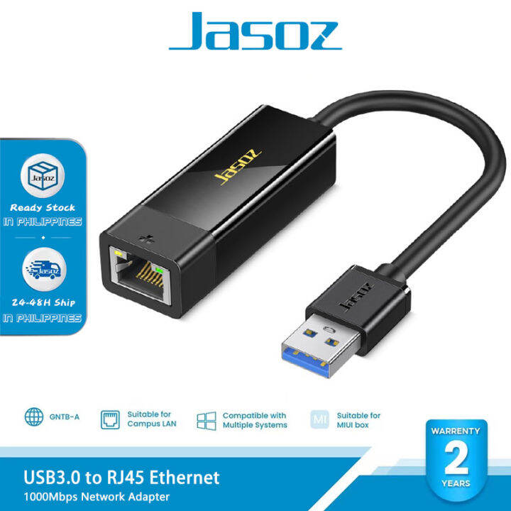 Jasoz USB to Lan Adapter Network Adapter USB 3.0 to RJ45 Lan