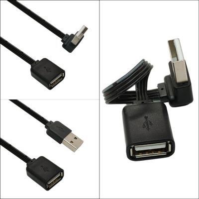 Kabel USB 2.0 pria ke wanita kawat ekstensi USB kecepatan Super sinkronisasi Data 90 derajat untuk PC Laptop Keyboard 0.2m