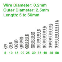 【New-store】 Discount_Bazar เส้นผ่านศูนย์กลางลวด0.2Mm OD ยาว2.5มม. 5มม. ถึงสปริงบีบอัดขนาดเล็ก