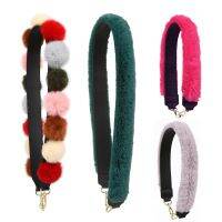 【CW】 Wide Fur Shoulder Leather Short Handbag Handles Colorful Crossbody