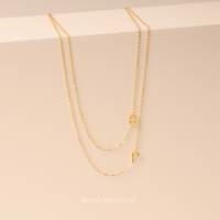 (Silver925) Bloomsnoon สร้อยคอตัวอักษรพิมพ์ใหญ่ Blooming your initial necklace ( Pre-Order 7-10 days )