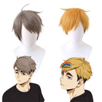 Haikyuu Atsumu Miya วิกผมสีเหลือง Inarizaki No.7สูง Atsumu Miya คอสเพลย์สีเหลืองสั้น Haikyuu ด้านบน Carnival Party ผู้ชายผู้หญิง