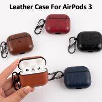 Leather case for Air pods 3 เคสหนัง Pu หรูหรา พร้อมหัวเข็มขัด ป้องกันการสูญหาย สําหรับ  Air Pods 3