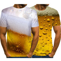 2023 NewBeer 3D พิมพ์เสื้อยืดผู้ชายตลกแปลกเสื้อยืด O-คอแขนสั้นท็อปส์2021ฤดูร้อน U Nisex แฟชั่นถนนชุดเสื้อผ้า