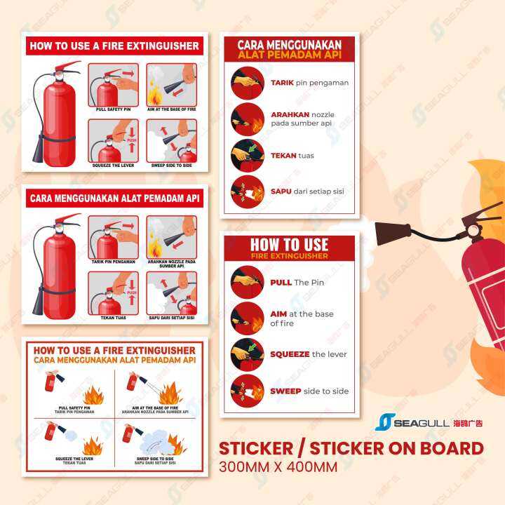 Fire Extinguisher Signage Sticker How to Use Ways to Use Tutorial Cara Fire Extinguisher Signage Sticker How to Use Ways to Use Tutorial Cara
