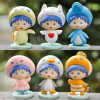 6ชิ้นชุดการ์ตูน Chibi Maruko-Chan Cos สัตว์ชุดอะนิเมะแอ็คชั่นรุ่นของเล่นตกแต่งสก์ท็อปตุ๊กตาเด็กสำหรับของขวัญ