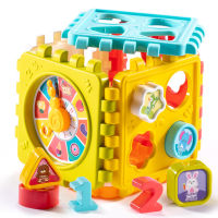 Baby Montessori Educational Toys Toddler Activity Cube Shape Sorting Toys Boys Girls Shape Matching Number Sorter Game