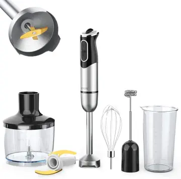 Immersion Hand Blender, UTALENT 5-in-1 8-Speed Stick Blender with 500ml  Food Grinder, BPA-Free, 600ml Container,Milk Frother,Egg Whisk,Puree Infant