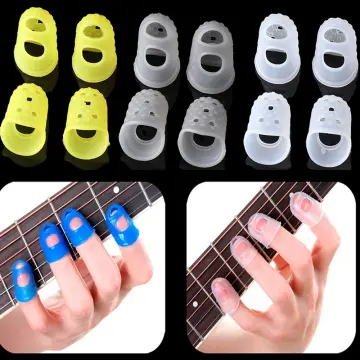 4Pcs/Pair Elastic Silicone Guitar Finger Guards Fingertip Protectors