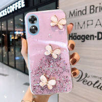 2023ใหม่เคสมือถือสำหรับ OPPOA38 OPPO A38 4G เคสผีเสื้อคริสตัลสามมิติประกายเลื่อมซิลิกาเจลฝาครอบหลังพีทียูฝาครอบเคสกันกระแทกนิ่มโปร่งใส