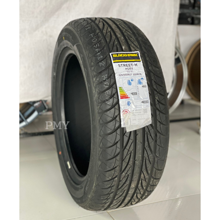 225-55r17-ยางรถยนต์-ยี่ห้อ-blackhawk-รุ่น-street-h-hu01-ล็อตผลิตใหม่ปี22-ราคาต่อ1เส้น-นุ่มหนึบ-ซื้อ4เส้น-มีใบรับประกันทุกกรณี-100วัน