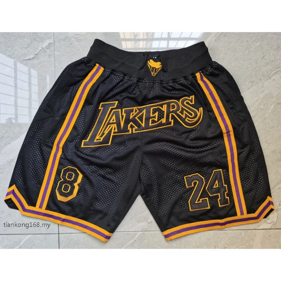 lakers big logo shorts