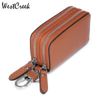 【CW】WESTCREEK nd Double Layer Car Key Wallet Leather Large Capacity Simple Storage Household Pocket Key Bag Smart Key Holder