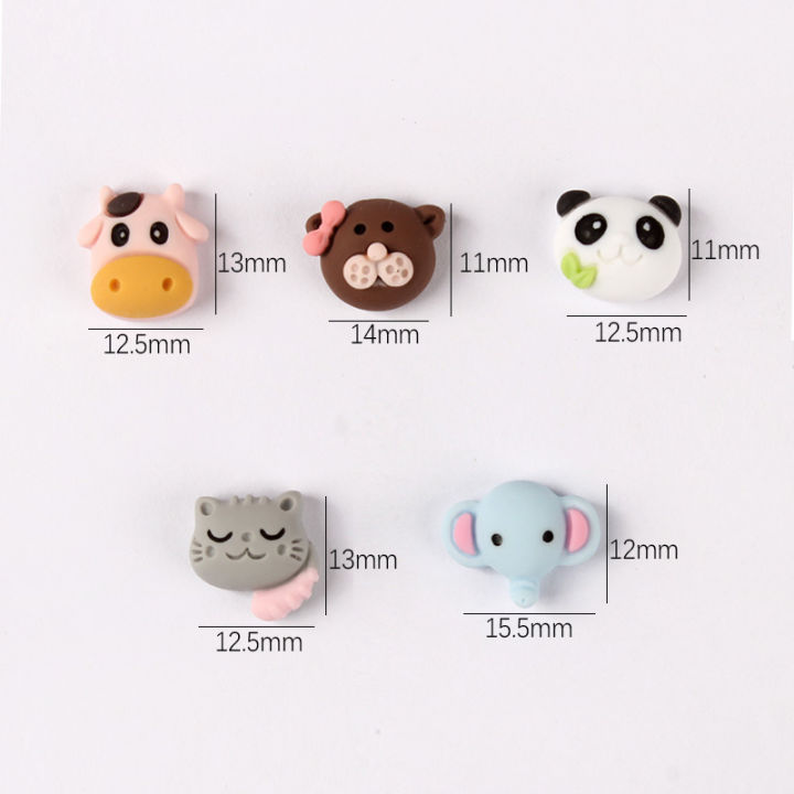 resin-color-mixing-cartoon-animal-head-jewelry-flat-back-nail-accessories-diy-lovely-hairpin-jewelry-nail-art-decor-decoration