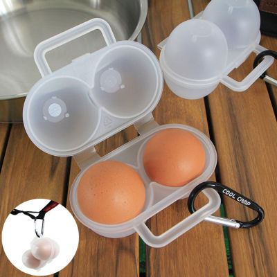 กล่องเก็บไข่แบบพกพา2ช่องกล่องเก็บไข่สำหรับใส่ไข่สำหรับปิคนิคตั้งค่ายพลาสติกใสไข่ถาดเก็บของกล่อง