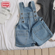 IQANGEL Quần Đùi Có Dây Đeo Bằng Vải Denim Hoàn Toàn Bằng Cotton Giặt Đồ