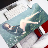 Keyboard Anime Cute Beautiful Girl Mouse Pad Gaming Mousepads Anime XXL Mouse Pad Pad Large Cartoon Mat Table Mat PC Mousepads with Lock Edge