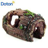 Doton Pets บ้านที่กำบังรูปกุ้งปลาถังใส่ไวน์,ของขวัญตกแต่งวันคริสต์มาสตู้ปลาสำหรับตู้ปลาตุ๊กตายางแกะสลักทรงสี่เหลี่ยมสำหรับสัตว์เลี้ยง