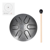 3 inch 6-Tone Steel Tongue Drum Hand Pan Drums with Drumsticks Percussion Musical Instruments