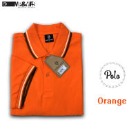 เสื้อโปโลชาย เสื้อคอปกชาย แขนสั้น แบบคลีบ POLO ผ้าCOTTON (สีส้ม)