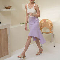 MIST OF RAIN - Brandy Skirt กระโปรง Midi Skirt กระโปรงเลเยอร์ สีม่วง ผ้าพริ้ว มีน้ำหนัก ไม่บาง พร้อมส่ง