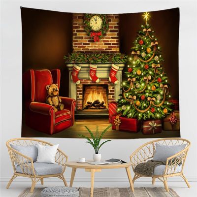 Christmas Tapestry Christmas Fireplace Wall Hanging Hippie Wall Hanging Christmas Stocking Wall Tapestries Wall Art Decor