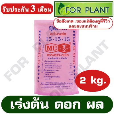 ปุ๋ย สูตร 15-15-15 ตราหัววัว บรรจุ 2 กิโลกรัม (สินค้าตรงปก) ปุ๋ยเร่งต้น เร่งใบ เร่งดอก เร่งผล ใส่ผัก ผลไม้ ปุ๋ยไม้ดอกไม้ประดับ