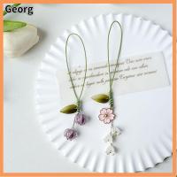 GEORG 3Pcs น่ารักน่ารักๆ สายคล้องโทรศัพท์มือถือ โลหะสำหรับตกแต่ง มี9สี เครื่องรางรูปดอกทิวลิปและดอกไม้ สร้างสรรค์และสร้างสรรค์ โซ่กุญแจรถ พวงกุญแจเคสโทรศัพท์มือถือ สำหรับ IPhone iPhone/ซัมซุง/หัวเว่ย