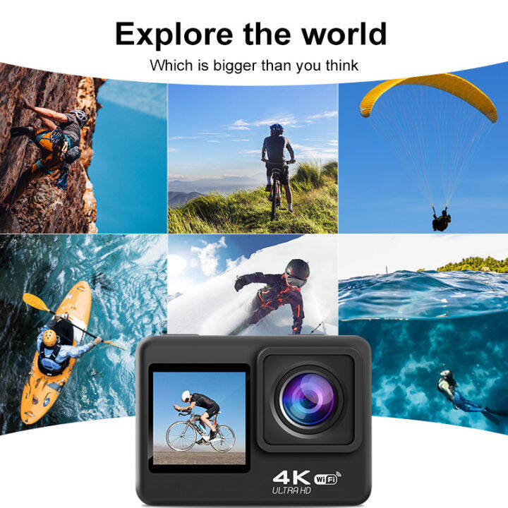 2023-pro-action-camera-4k-60fps-eis-2-0-touch-lcd-หน้าจอคู่-wifi-รีโมทคอนลกันน้ำ4x-ซูม-go-sports-camera